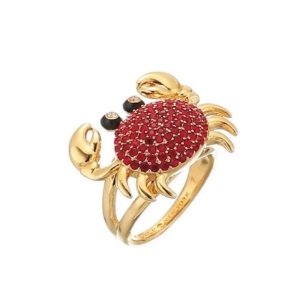 🦀🔹️Kate Spade 🔹️ Shore Thing Crab Ring ($98) Sold Out size 6 - Picture 3 of 4